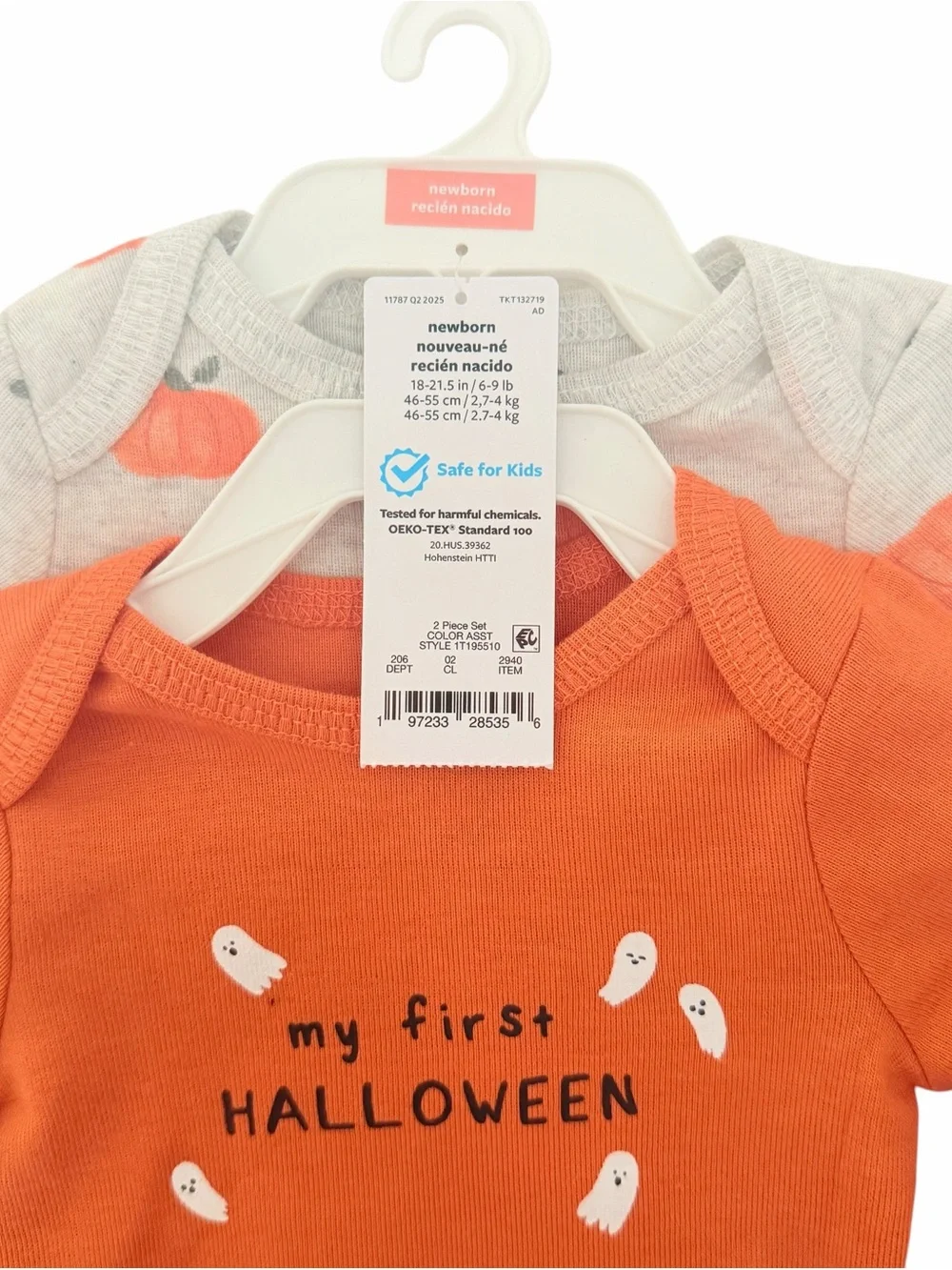 Carter's My First Halloween 2 Pack Newborn Bodysuits NWT